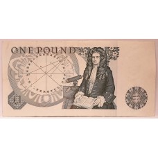 GREAT BRITAIN UK 1978 . ONE 1 POUND BANKNOTE . ERROR . MISSING ORANGE SIMULATION